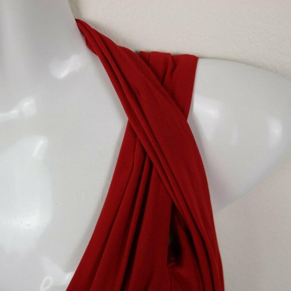 Jessica Howard Womens Dress V Neck Halter Bow Red - Picture 7 of 10